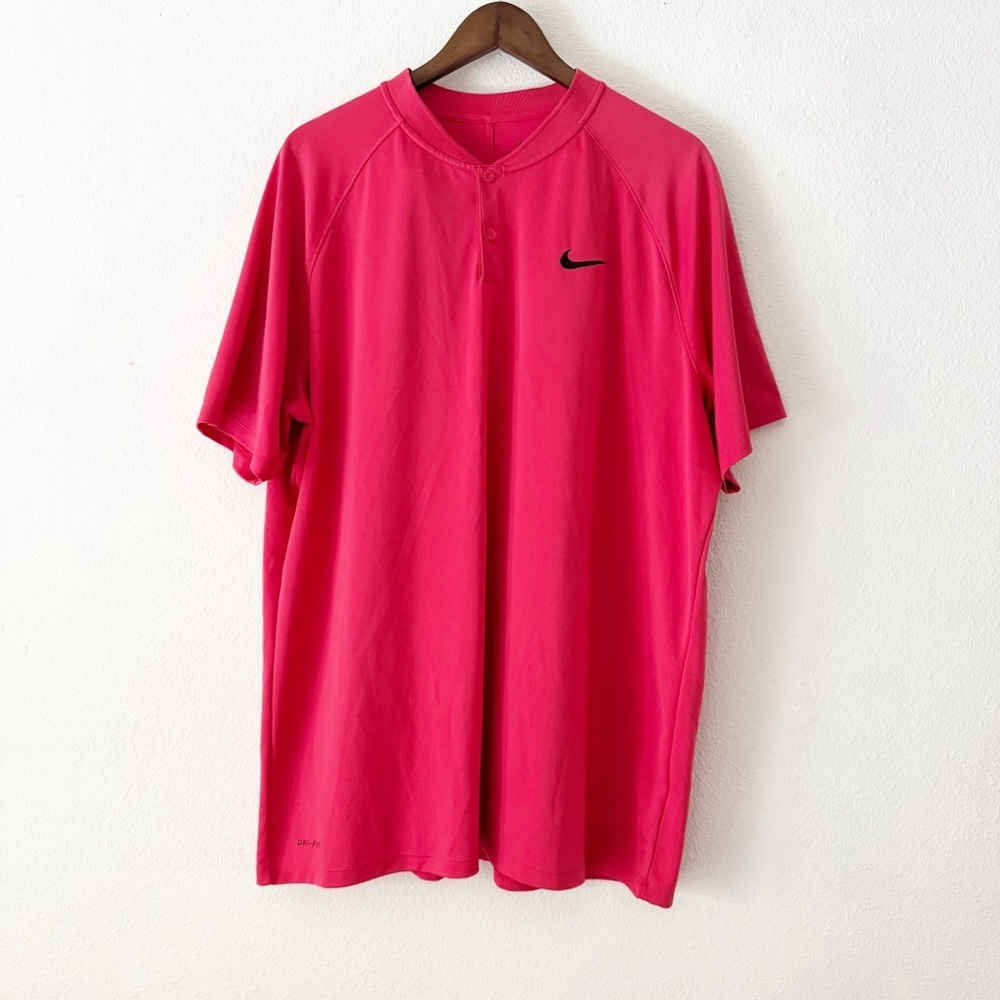 Nike Dry Momentum Polo XXL Pink Bold Performance Golf Shirt Athletic PGA Sporty - Picture 2 of 11